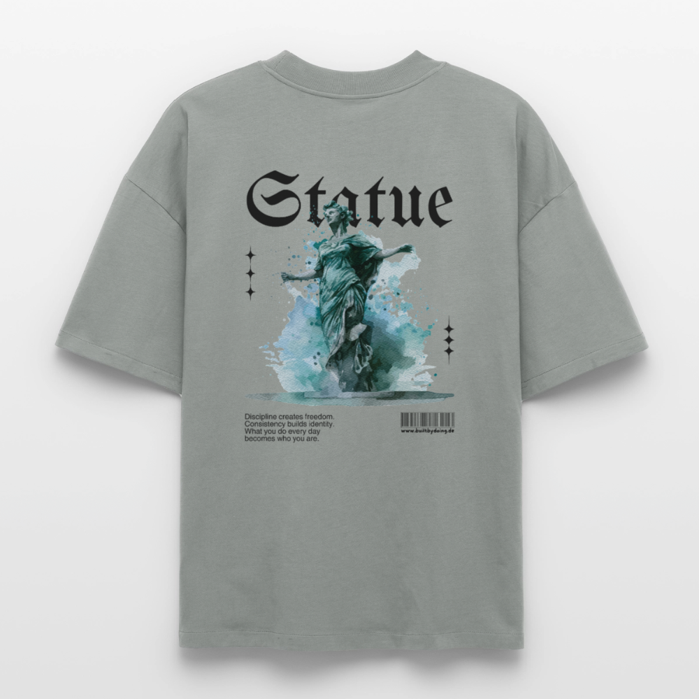 Heavyweight Boxy T-Shirt "STATUE" - Nebelgrau