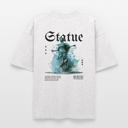Heavyweight Boxy T-Shirt "STATUE" - Kühles Grau meliert