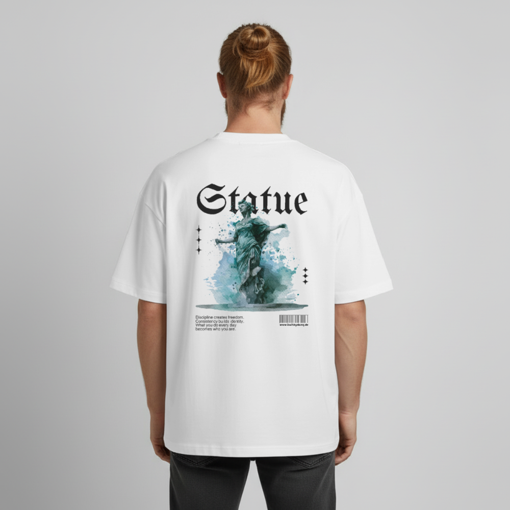 Heavyweight Boxy T-Shirt "STATUE" - Weiß