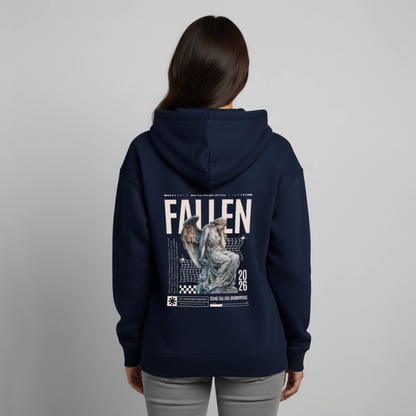 Oversized Premium Hoodie "FALLEN" - Navy