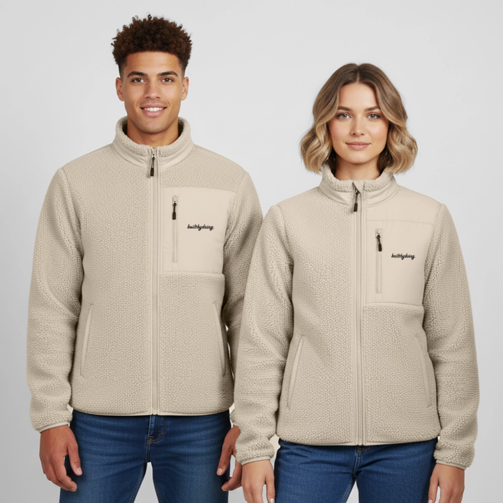 Relaxed Fit Sherpajacke - Beige