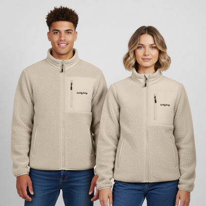 Relaxed Fit Sherpajacke - Beige