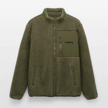 Relaxed Fit Sherpajacke - Khaki