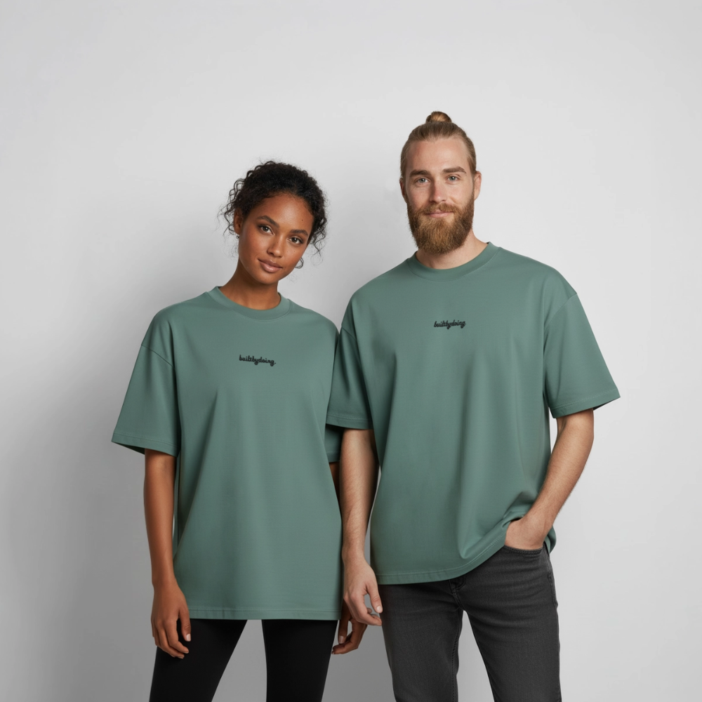Heavyweight Boxy T-Shirt "STATUE" - Grüner Bucht