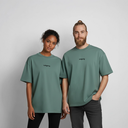 Heavyweight Boxy T-Shirt "STATUE" - Grüner Bucht