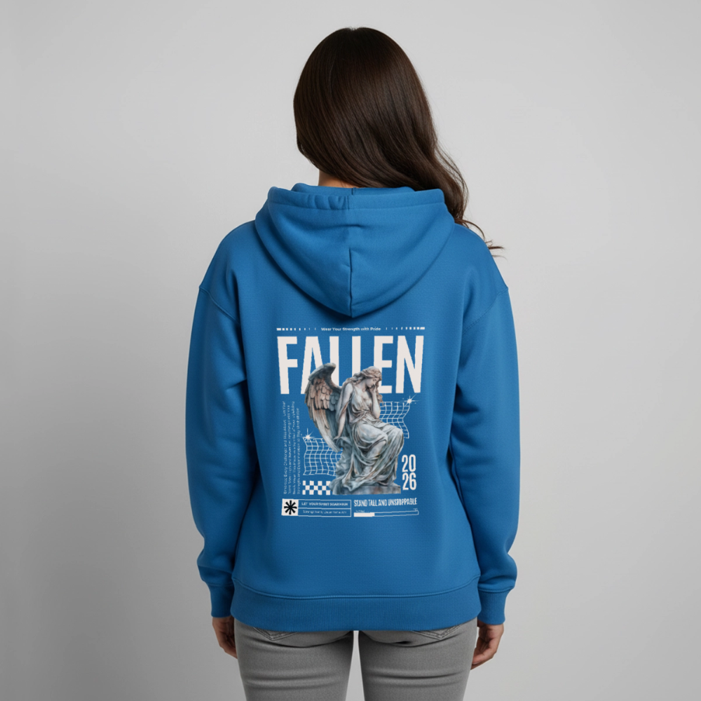 Oversized Premium Hoodie "FALLEN" - Achtsames Blau