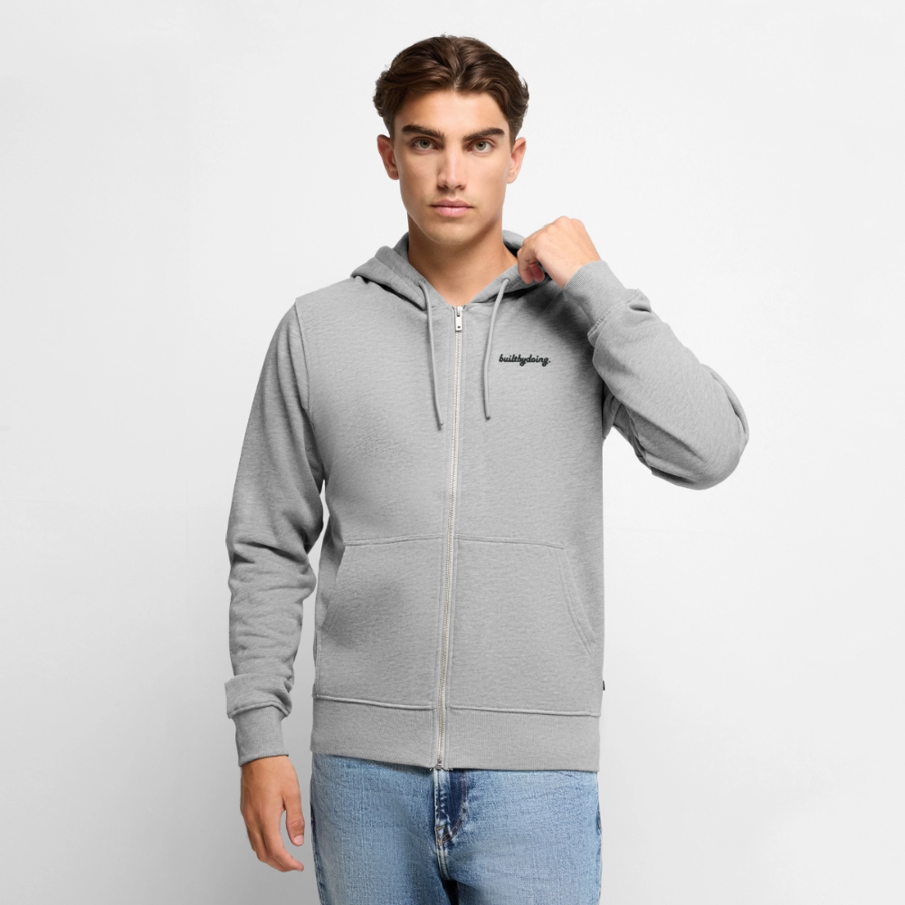 Premium Kapuzenjacke - Grau meliert