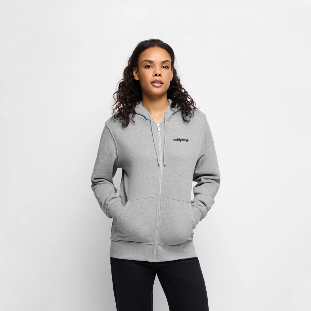 Premium Kapuzenjacke - Grau meliert