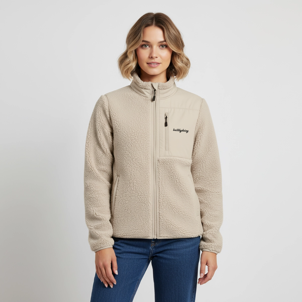 Relaxed Fit Sherpajacke - Beige