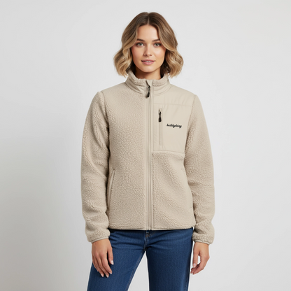 Relaxed Fit Sherpajacke - Beige