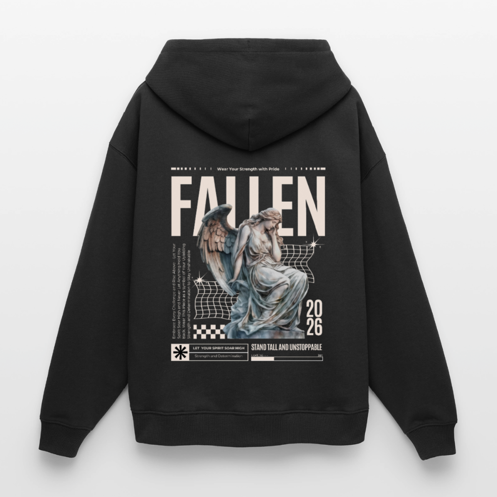 Oversized Premium Hoodie "FALLEN" - Schwarz