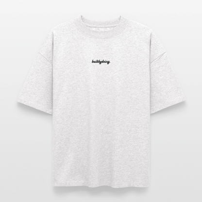 Heavyweight Boxy T-Shirt "STATUE" - Kühles Grau meliert