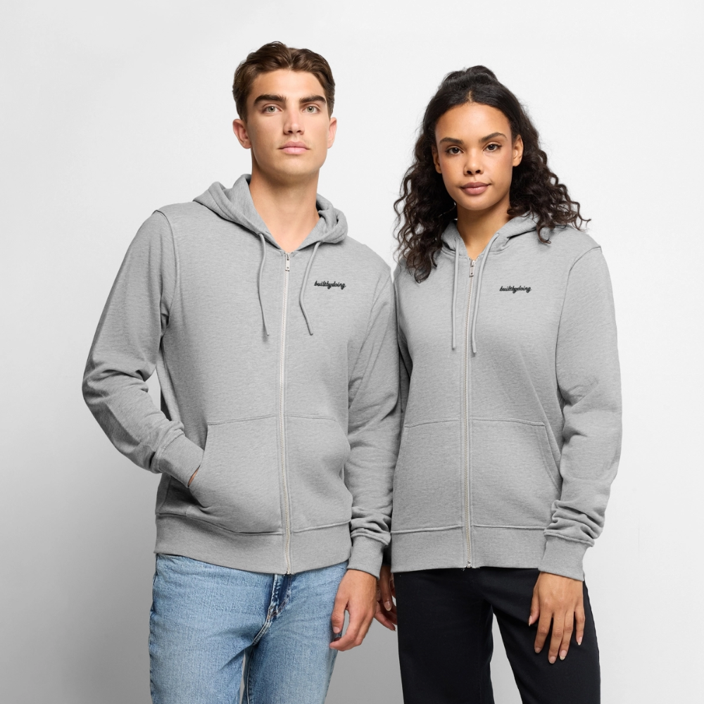 Premium Kapuzenjacke - Grau meliert