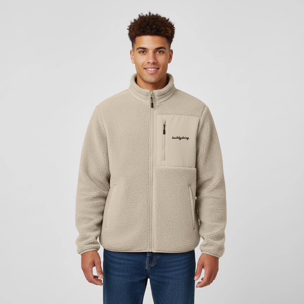 Relaxed Fit Sherpajacke - Beige