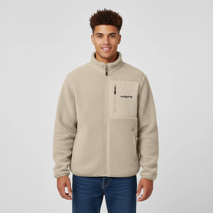 Relaxed Fit Sherpajacke - Beige