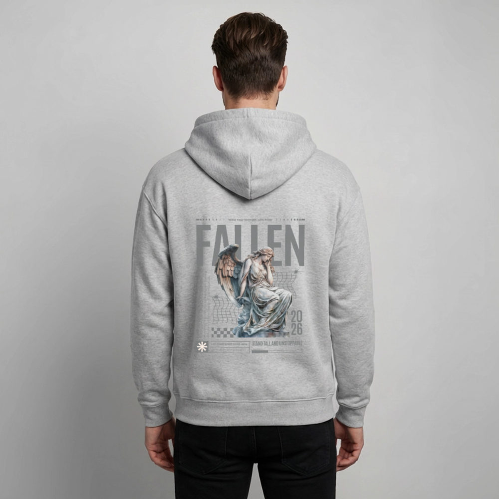 Oversized Premium Hoodie - Grau meliert