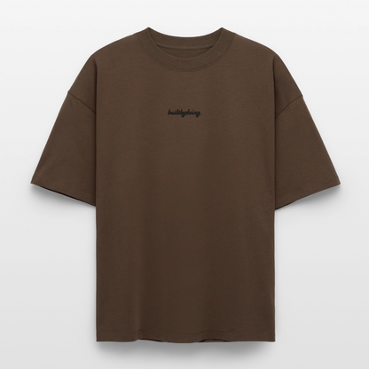 Heavyweight Boxy T-Shirt "STATUE" - Dunkelbraun