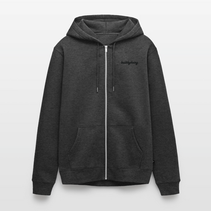 Premium Kapuzenjacke - Anthrazit meliert