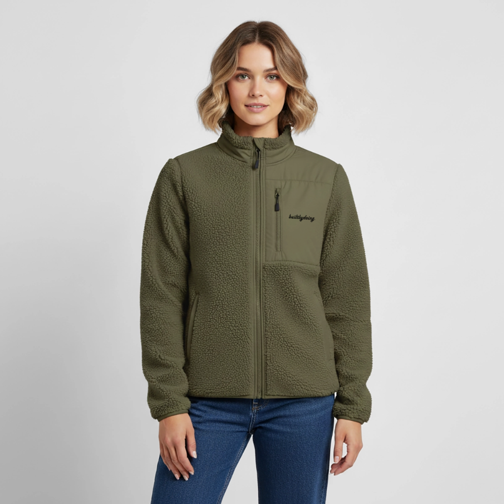 Relaxed Fit Sherpajacke - Khaki