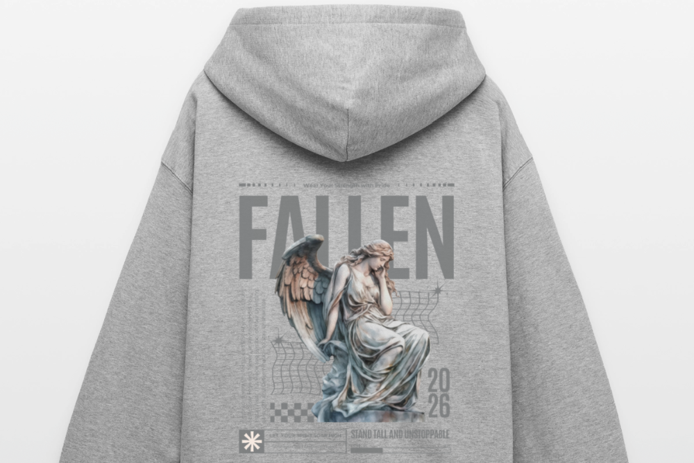 Oversized Premium Hoodie - Grau meliert